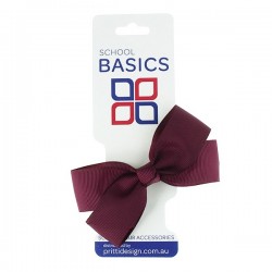 Maroon Small Jani Bow on Clip - 10 per pack