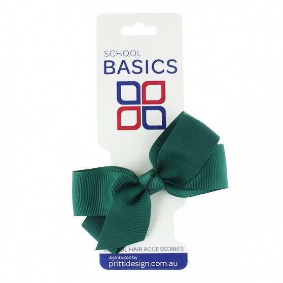 Bottle Green Small Jani Bow on Clip - 10 per pack