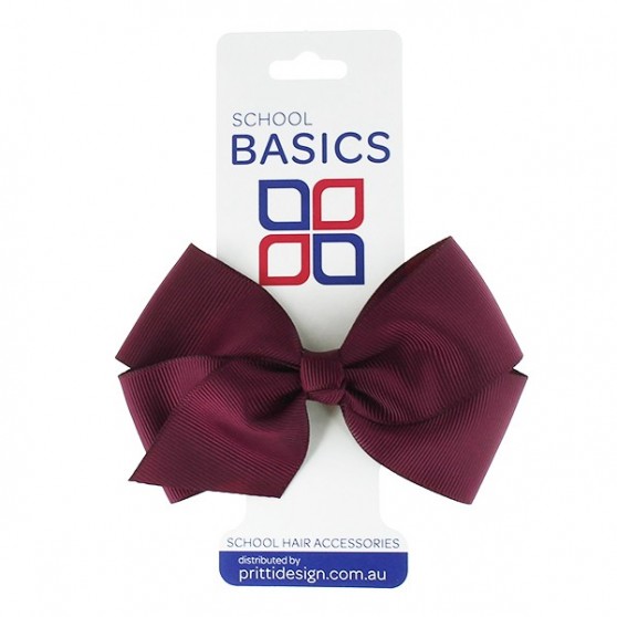 Maroon Large Jani Bow on Clip - 10 per pack