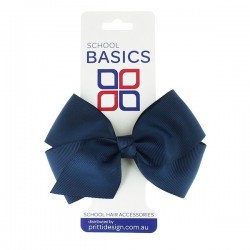 Navy Large Jani Bow on Clip - 10 per pack
