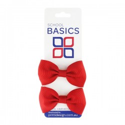 Red Basic Grosgrain Bows on Elastic Pair - 10 per pack