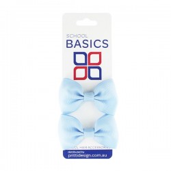Light Blue Basic Grosgrain Bows on Elastic Pair - 10 per pack