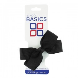 Black Small Jani Bow on Clip - 10 per pack