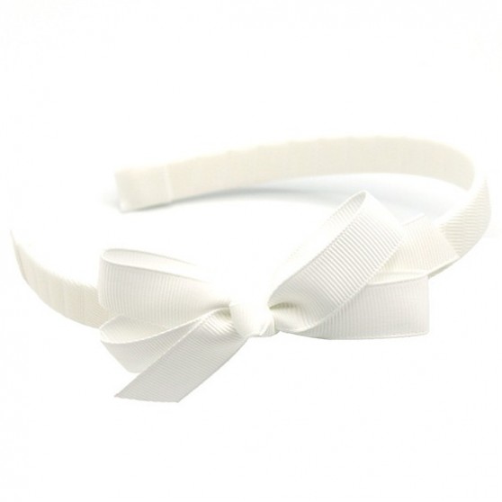 White Hairband with Jani Bow - 10 per pack
