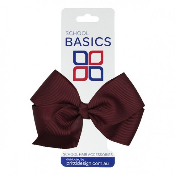 Wine Large Jani Bow on Clip - 10 per pack