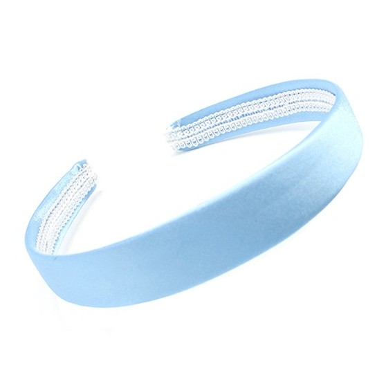 Light Blue Satin Hairband - 10 per pack