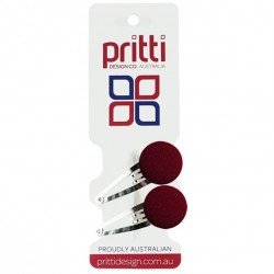Maroon Button Clips - 10 per pack
