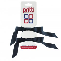 Midnight Satin Pigtail Bows - 10 per pack