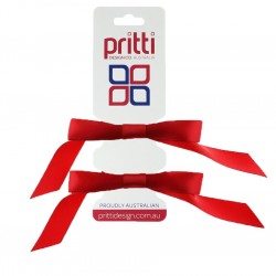 Red Satin Pigtail Bows - 10 per pack