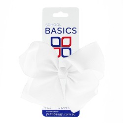 White XLarge Shilo Bow on Clip - 10 per pack