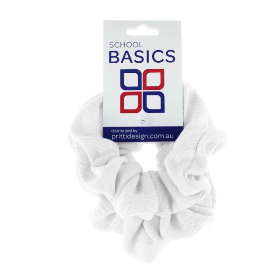 White Basic Scrunchies Large 2 Piece - 10 per pack