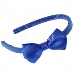 Royal Blue Satin Bow Alice Hairband - 10 per pack