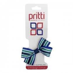 Custom Printed Satin Stripe Ribbon, Bow Clip  - 10 per pack