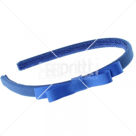 Royal Blue Grosgrain Bow Alice Hairband - 10 per pack