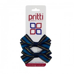 Custom Printed PAIR Satin Stripe Ribbon, Bow Clip  - 10 per pack