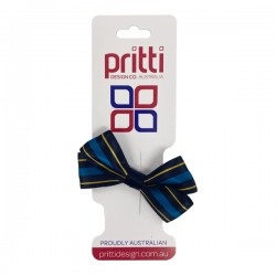 Custom Printed Satin Stripe Ribbon, Bow Clip  - 10 per pack