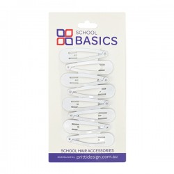 White Basic Snap Clips 8 piece - 10 per pack