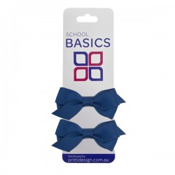 Navy 2pce Mini Jani Bow on Clips - 10 per pack