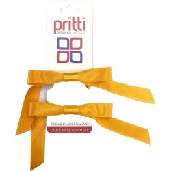 Marigold Satin Pigtail Bows - 10 per pack