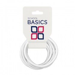 White Medium Snag Free Basic Elastics 8 piece- 10 per pack