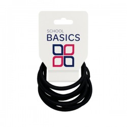 Black Medium Snag Free Basic Elastics 8 piece- 10 per pack