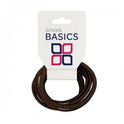 Brown Medium Snag Free Basic Elastics 8 piece- 10 per pack