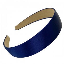 Navy Blue Satin Hairband - 10 per pack