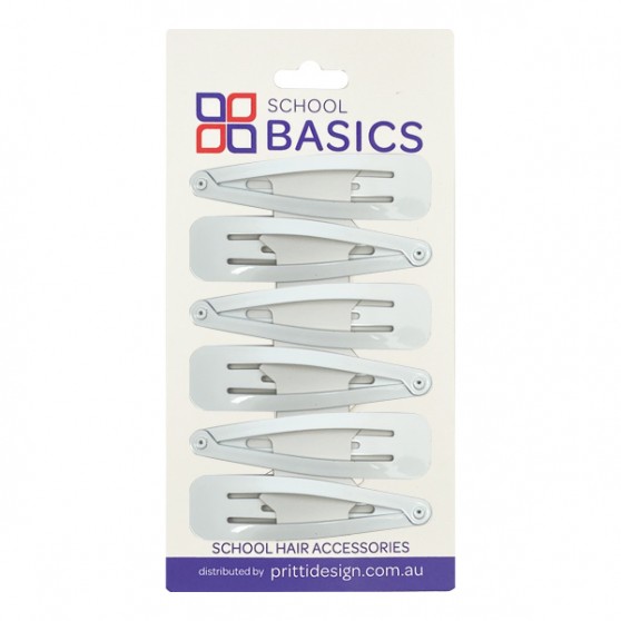 White Large Snap Clips - 10 per pack