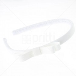 White Grosgrain Bow Alice Hairband - 10 per pack